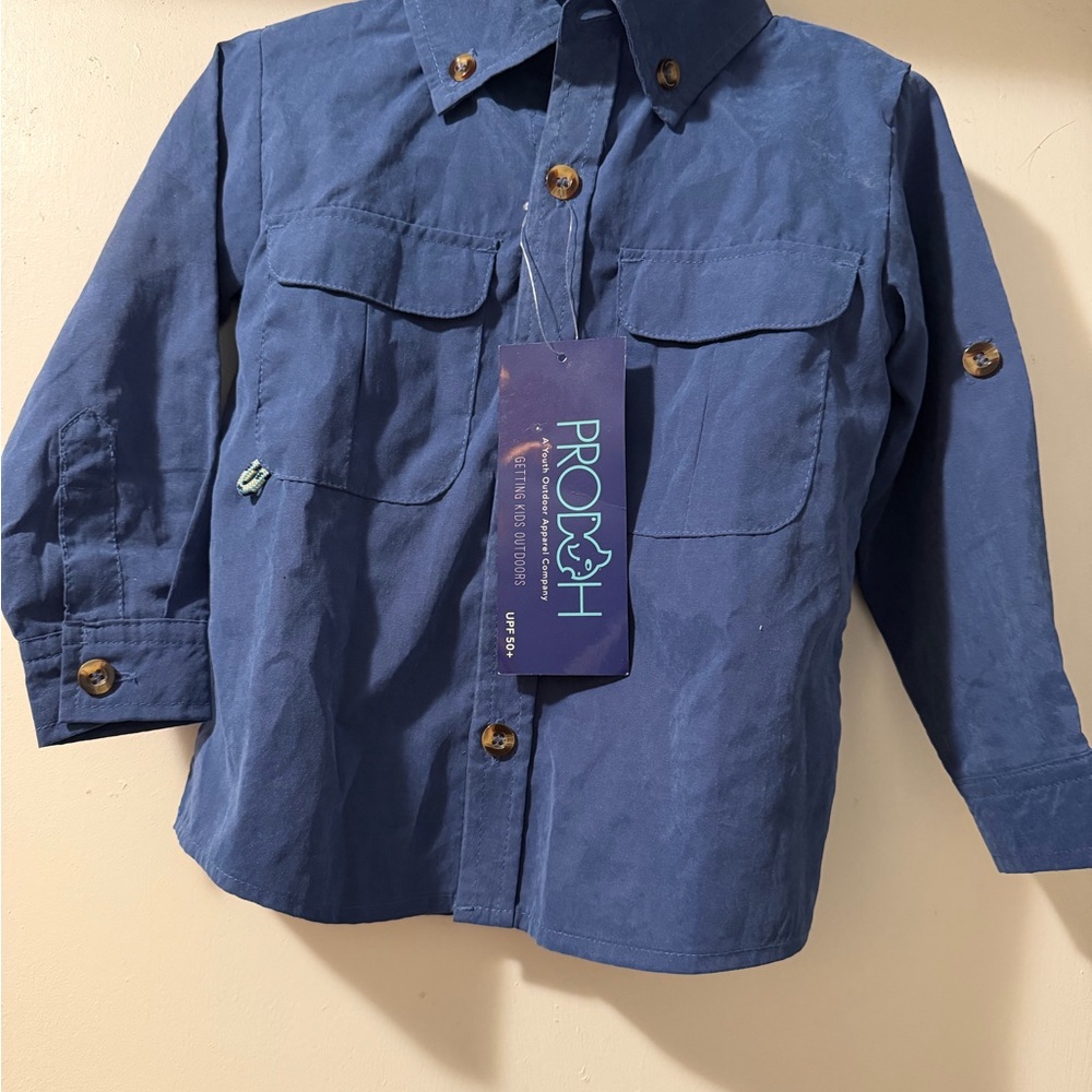 Kids Prodoh Blue long sleeved fishing Shirt UPF 50
